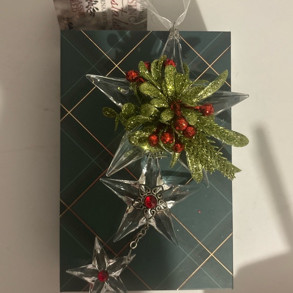 NWT Mistletoe Ornament Original Kissing Krystal’s Ornament 3 Star by Ganz - Picture 4 of 11